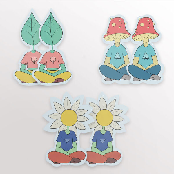 6 stickers, 2 sets of 3 plant buds