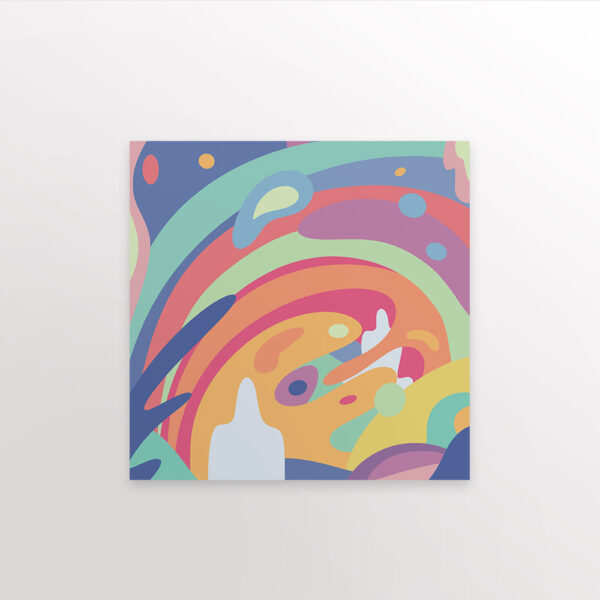 4 unique colorful abstract ghost illustrations